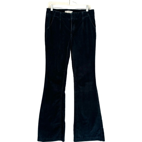 Free People Walk With You Velvet Flare Pants in Emerald Green Size 28 - Picture 8 of 12